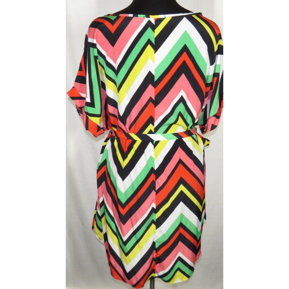 FTF Women's Multicolor Chevron Striped Dolman Sleeve Dress Plus Size 3X - Picture 11 of 14